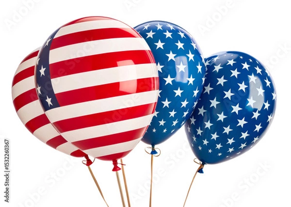 Obraz Colorful balloons with American flag design for festive occasions