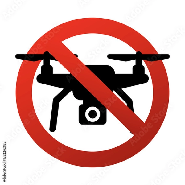 Obraz No Drone Zone icon. Drones prohibited. Vector illustration