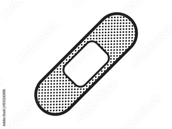 Fototapeta Vector isolated one single band aid stripe colorless black symbol icon logo infographics glyph on a white background simple minimal graphic element