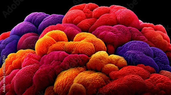 Fototapeta explosion in water simulated with AI, merging random colors into organic textures