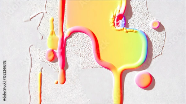 Obraz surface with AI-generated color leaks and synthetic pigment clusters