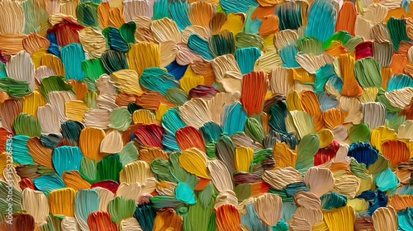 Obraz strokes of warm and cool colors colliding over chaotic background textures