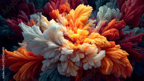Obraz brush art featuring rich color gradients and layered texture distortions