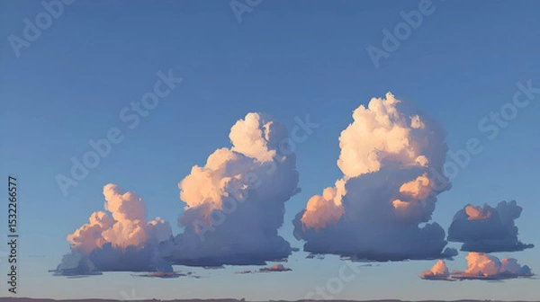 Obraz clouds layered with randomized brush textures and glimmering digital particles