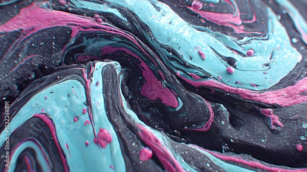 Obraz painting with distorted glowing patches and vivid noise blending across digital canvas