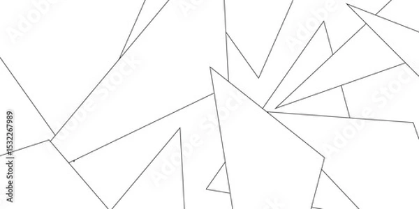 Fototapeta Abstract background with liens and triangles shape on white background. White and grey geometric overlapping rectangle pattern Geometric background soft shadows as patten ..White polygon textured .