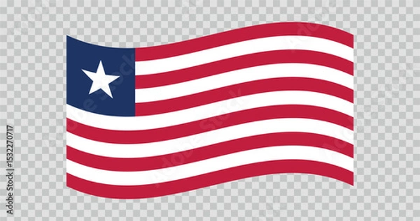 Fototapeta Flag of Liberia. Liberian national symbol in official colors. Template icon. Vector background.