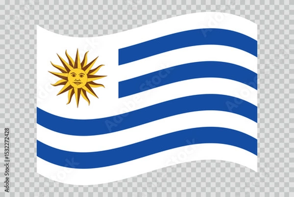 Fototapeta Flag of Uruguay. Uruguayan national symbol in official colors. Template icon. Abstract vector background.