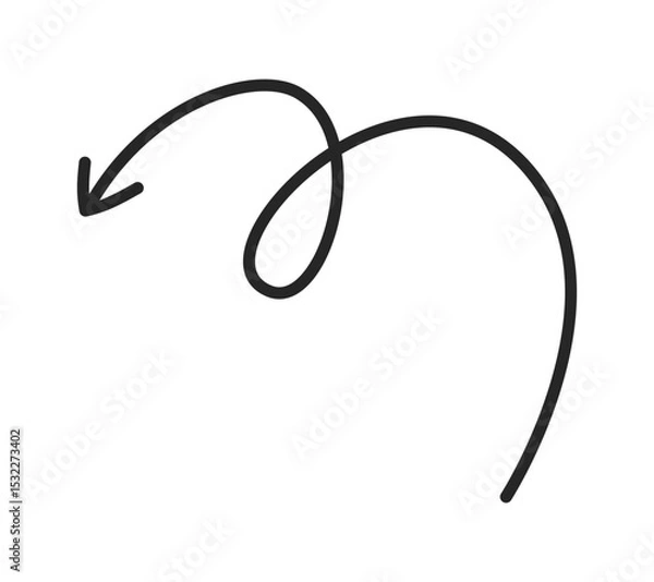 Fototapeta Drawing arrow scribble doodle icon isolated vector illustration