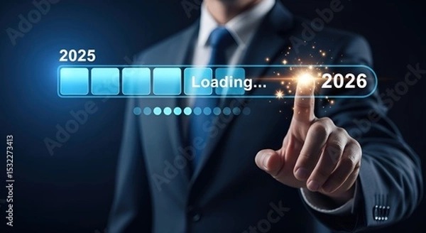 Fototapeta Transition from 2025 to 2026 Preparing for the Future