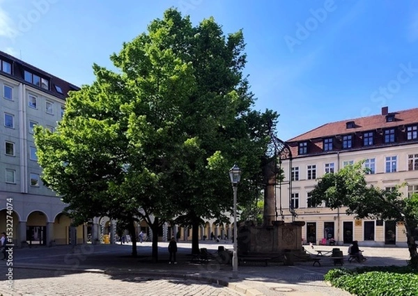 Fototapeta Photo of the picturesque Nikolaiviertel, Berlin’s oldest quarter (c. 1200), located near Alexanderplatz and Berlin Palace, it is part of Alt-Berlin’s historic heart.