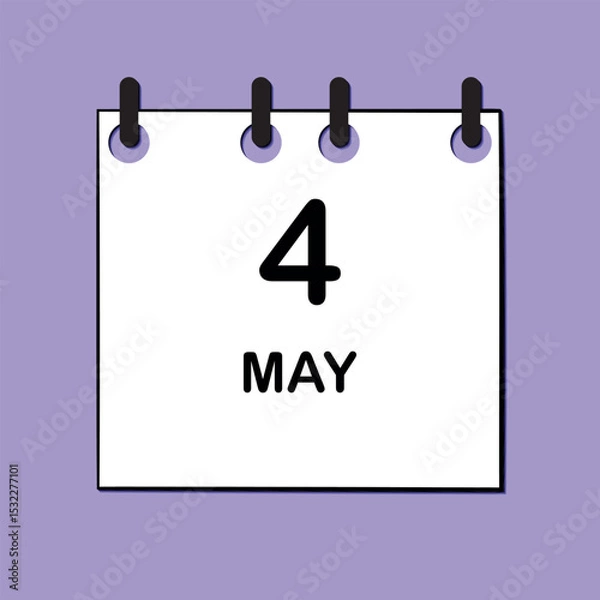 Fototapeta May 4. Daily Calendar icon for design. Simple design for business brochure, flyer, print media, advertisement. Easily editable.