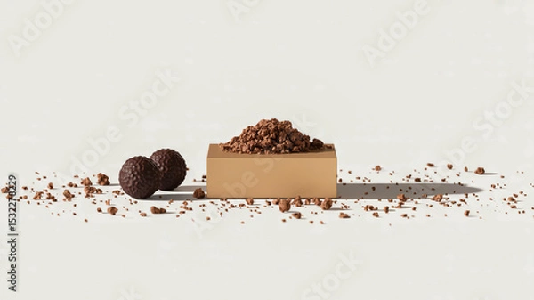 Obraz A minimalist product photography composition on a pure white background