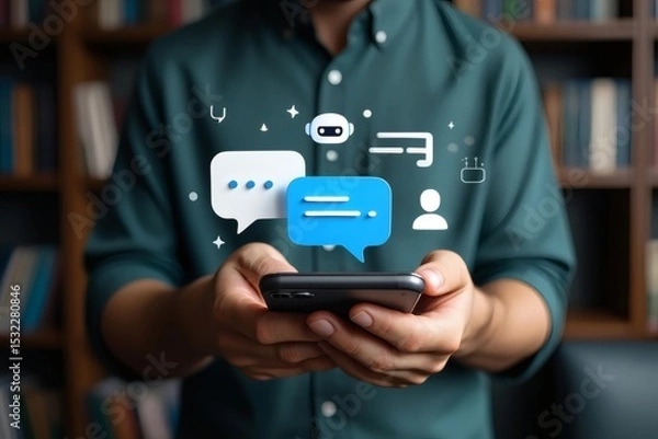 Fototapeta Seamless Mobile Communication Instant Messaging and Chat Applications