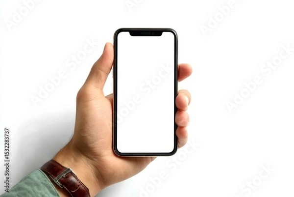 Fototapeta Hand Holding Smartphone with Blank Screen