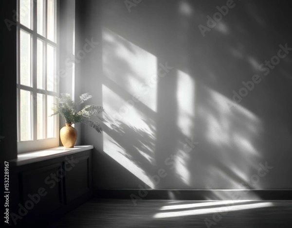 Fototapeta Sunlight Casting Shadows in a Cozy Room