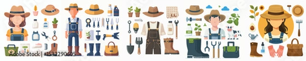 Obraz vector set of farmer accessories