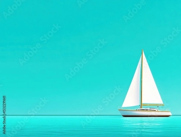 Fototapeta Sailboat in open water