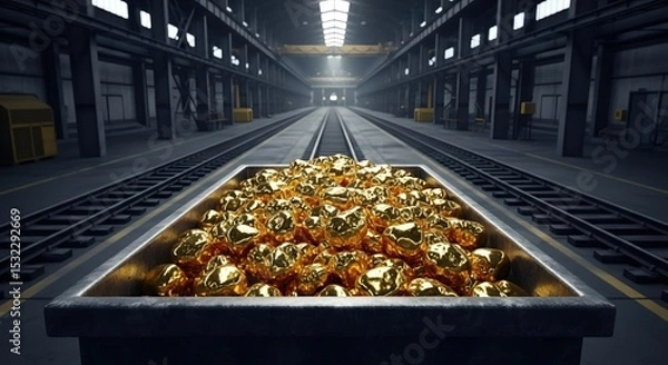 Obraz Gold Mining in an Industrial Facility