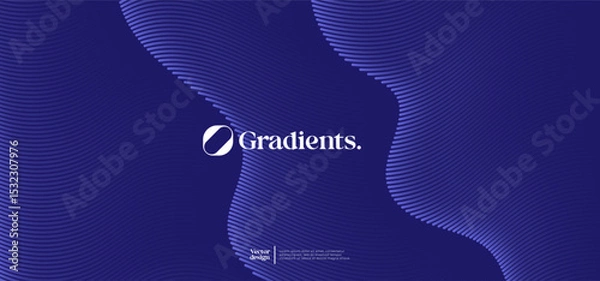 Fototapeta Wavy linear pattern with gradient colors. Vector presentation template. 