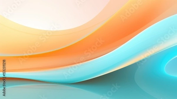 Obraz Free smooth dynamic flowing abstract background vibrant color soft gradient wavy architectural space