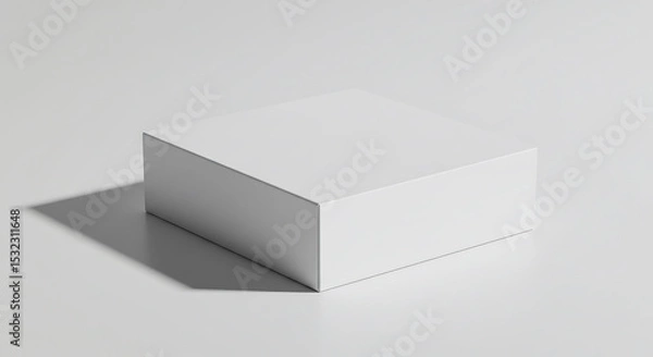Obraz Minimalist White Box with Dramatic Shadow on a Clean, Bright Surface