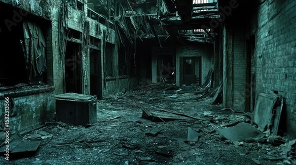 Obraz Surveillance camera footage still of pre-blast warehouse