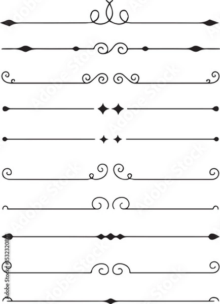 Obraz Decorative Border Line Vector Collection