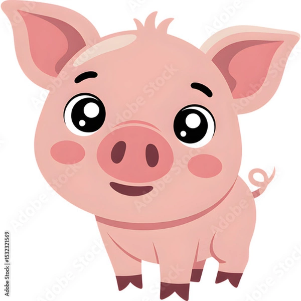 Fototapeta Pig Character with a Cute Expression
