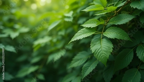 Fototapeta Generic Leafy Nature Background with Green Foliage and Natural Light