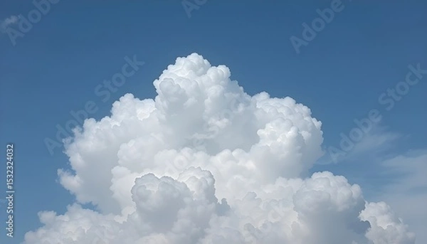 Fototapeta White Cloud in the Sky Bright Blue Background Natural Atmosphere Scene