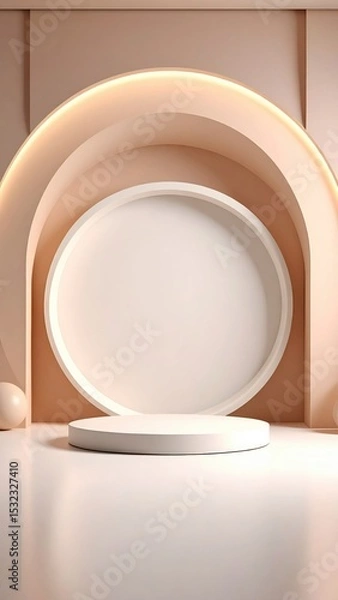 Fototapeta Modern display setup for products studio minimalist design indoor environment front view creative concept