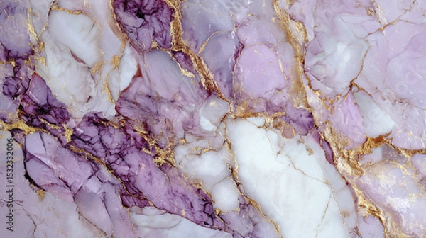 Fototapeta Purple and Gold Marble Texture: Elegant Background, Luxury Design, Swirl Pattern, Premium Material, Amethyst Veins, Pink Marble, Gold Foil, Abstract Art, Surface Texture, Decorative Wallpaper