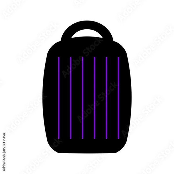 Obraz One backpack icon. School bag symbol, simple rucksack outline, schoolbag pictogram