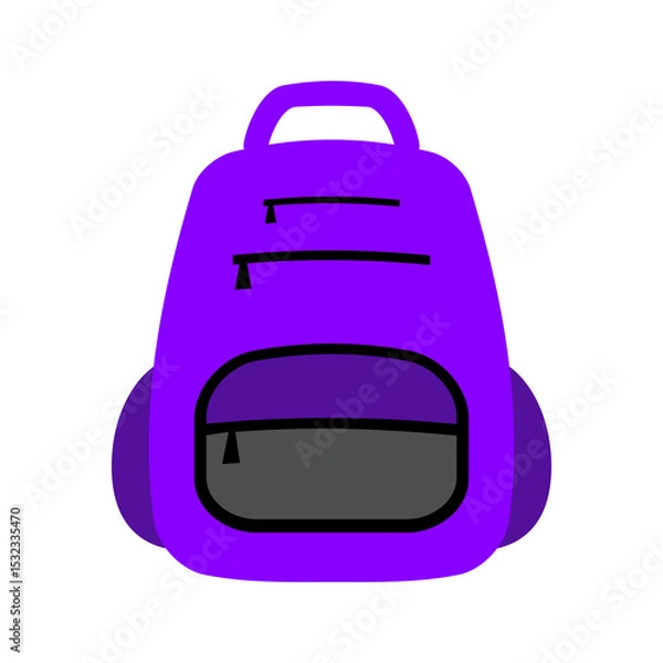 Obraz One backpack icon. School bag symbol, simple rucksack outline, schoolbag pictogram