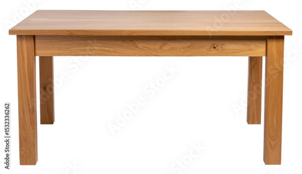 Fototapeta front view of regular wooden table isolated on white