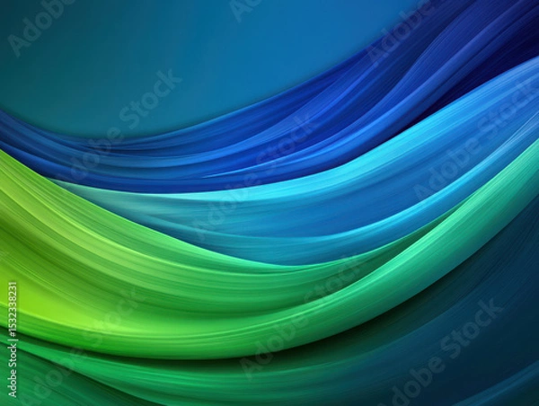 Fototapeta Smooth gradient color texture blending green and blue shades creates flowing abstract background with calming and dynamic feel
