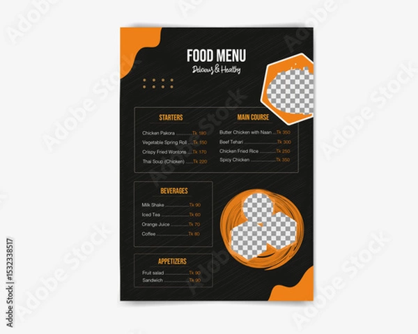 Obraz Modern and Creative Food Menu Design for Restaurant and Cafe Branding 