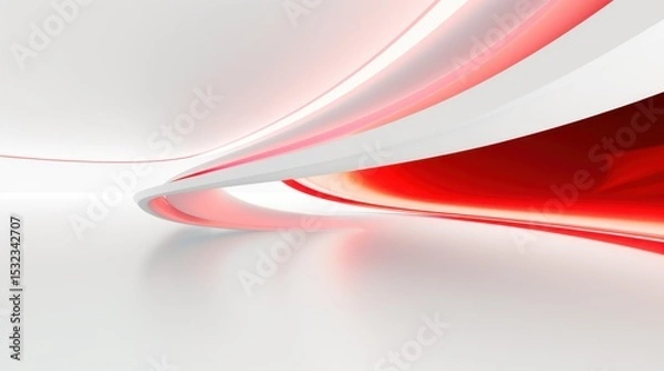 Fototapeta Abstract flowing white background with glowing vibrant resembling waves  futuristic architecture space creating a serene and modern aesthetic