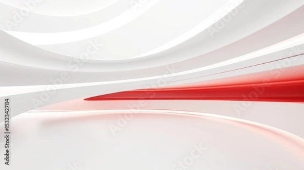 Fototapeta Abstract flowing white background with glowing vibrant resembling waves  futuristic architecture space creating a serene and modern aesthetic