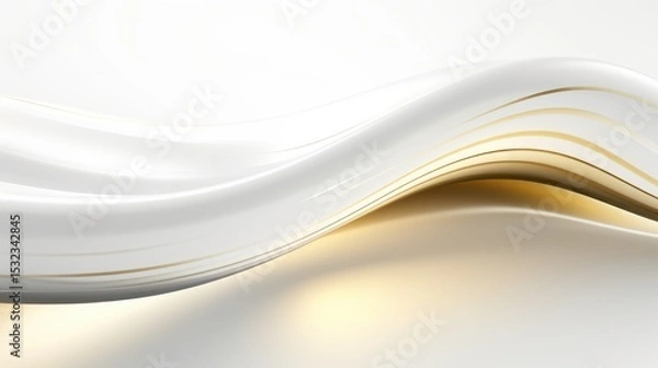 Fototapeta Abstract flowing white background with glowing vibrant resembling waves  futuristic architecture space creating a serene and modern aesthetic