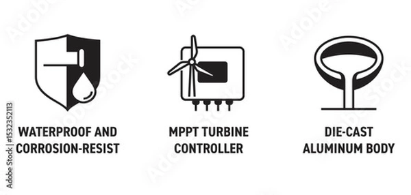 Fototapeta Wind turbine - Die-cast aluminum, Waterproof and corrosion, MPPT controller