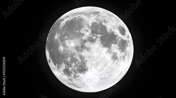 Obraz Detailed Closeup of Full Moon Surface Crater Texture