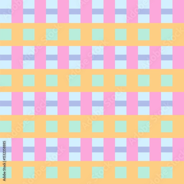 Fototapeta colorful checkered multicolor seamless pattern. Geometric Stripes Square Organic Shape texture