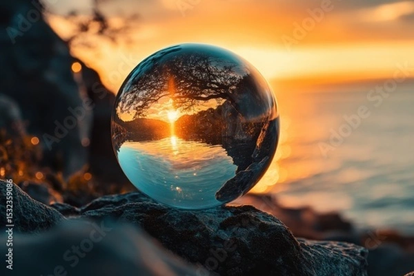 Obraz Crystal Ball Prediction. Mystic Divination of Future Vision and Fortune-Telling