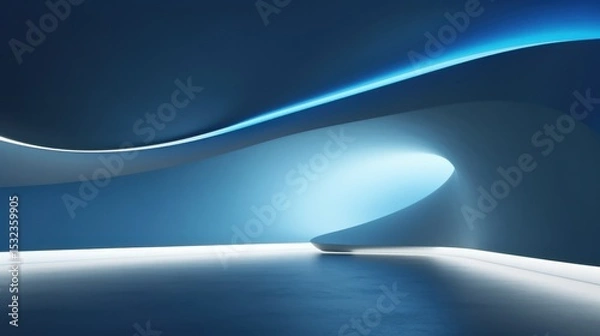 Fototapeta Free abstract dark background minimal futuristic vibrant glowing wave architectural space wallpaper backdrop