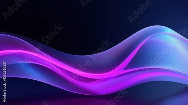 Fototapeta Free abstract dark background minimal futuristic vibrant glowing wave architectural space wallpaper backdrop
