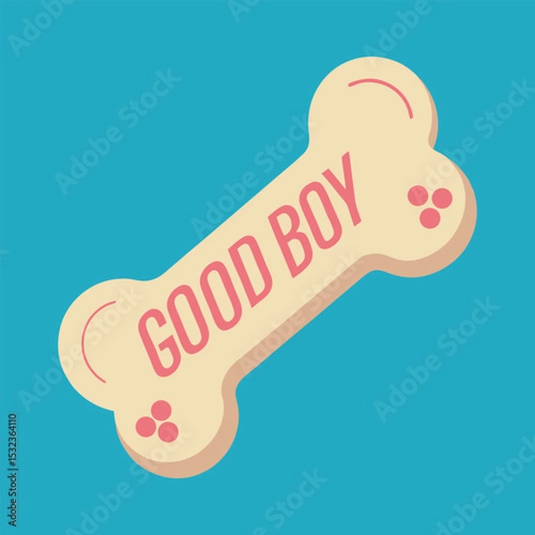 Fototapeta simple bone shape good boy script vector