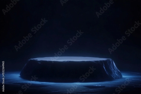 Obraz Dark icy platform with ethereal blue lighting