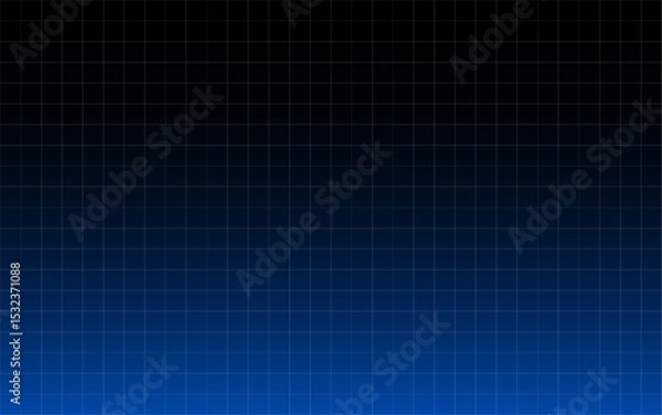 Obraz Blue tech black background grid line squre black sheet plotting page abstract video background blank empty technical design graph paper seamless pattern notebook architecture drawing